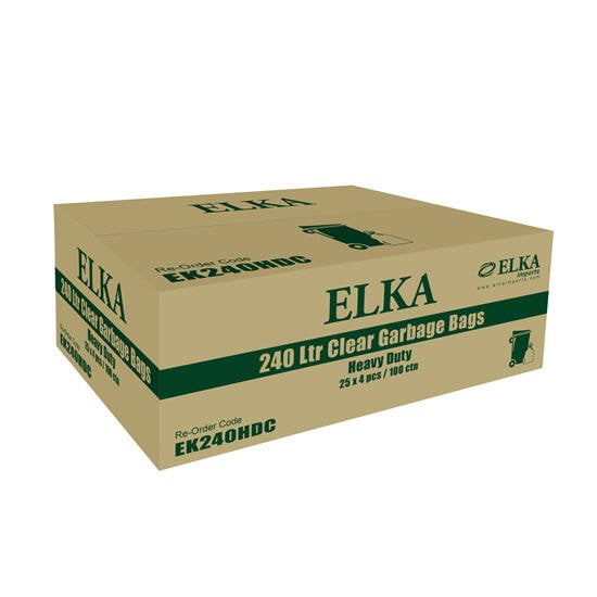Elka 240 Litre Clear Heavy Duty Garbage Bags