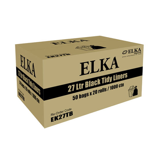 Elka 27L White/Black Kitchen Tidy Bag