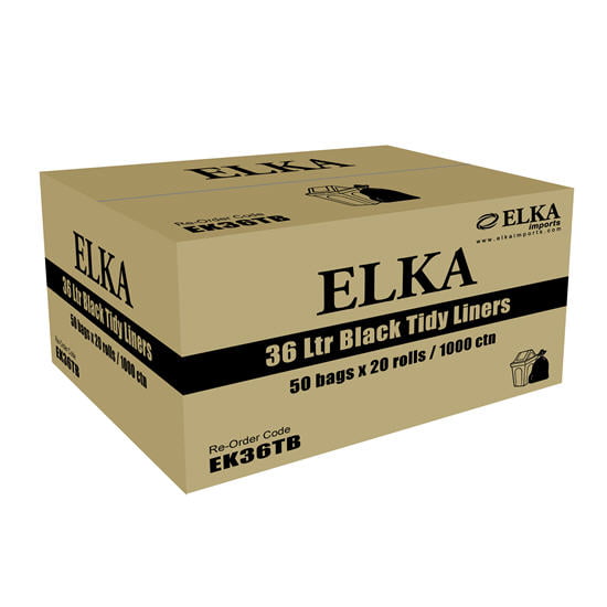 Elka 36L White/Black Kitchen Tidy Bag