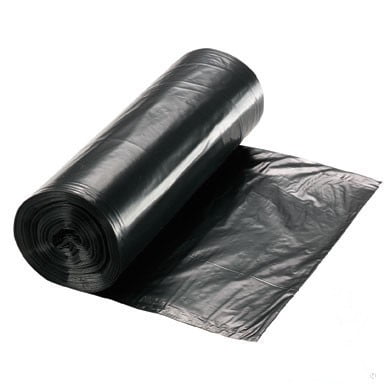 black garbage bag roll