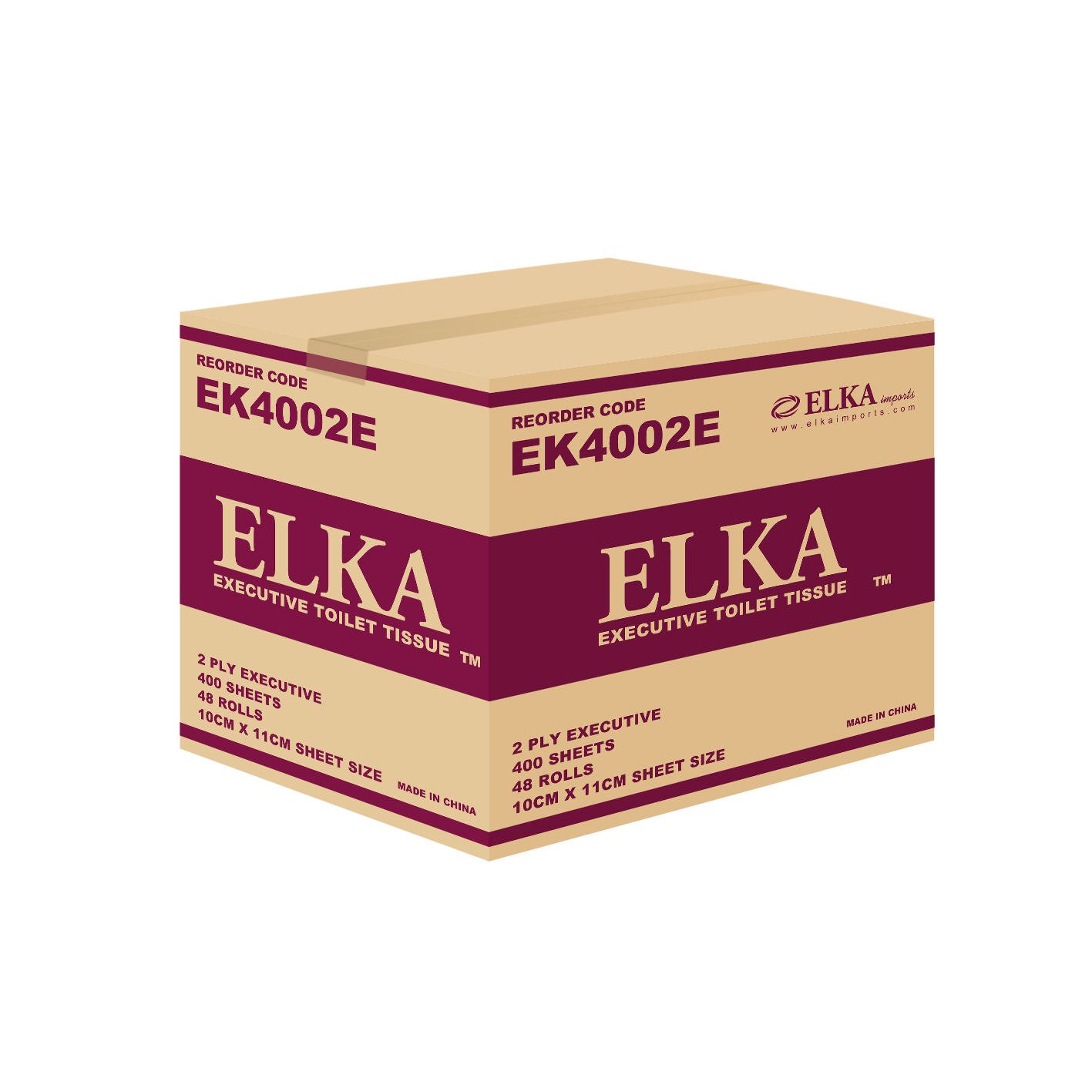 Elka Toilet Paper 2 Ply 400 Sheet Executive Australian Made