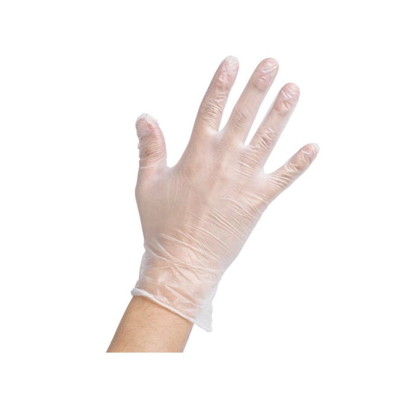 low powdered clear vinyl gloves