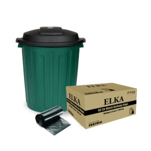 EK82BLK Elka 82l Black Garbage Bags