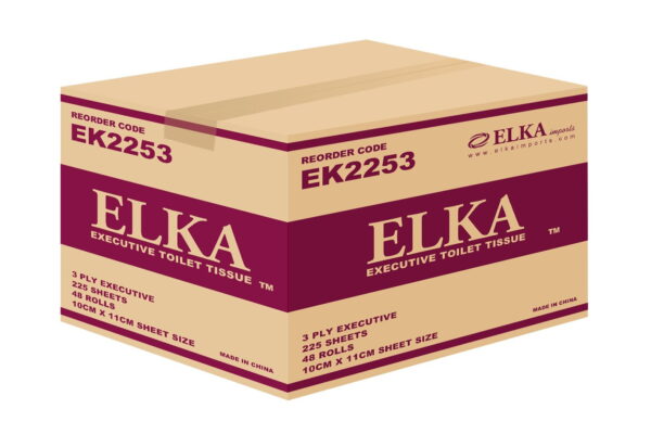 Elka Toilet Tissue 3 Ply 250 Sheet Deluxe Carton x 48 Rolls - Image 2