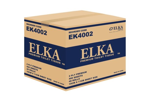 Elka Toilet Paper 2 Ply 400 Sheet Premium Carton x 48 Rolls - Australian Made - Image 2